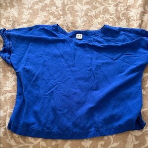 Anne Klein Royal Blue Short-Sleeve Boxy Top